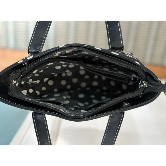 Kate Spade Polka Dot Small Tote Bag Purse Black & White Vintage Y2K - Picture 3 of 6